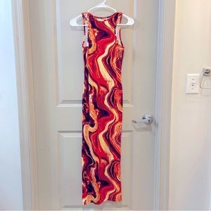 open back maxi dress womens small